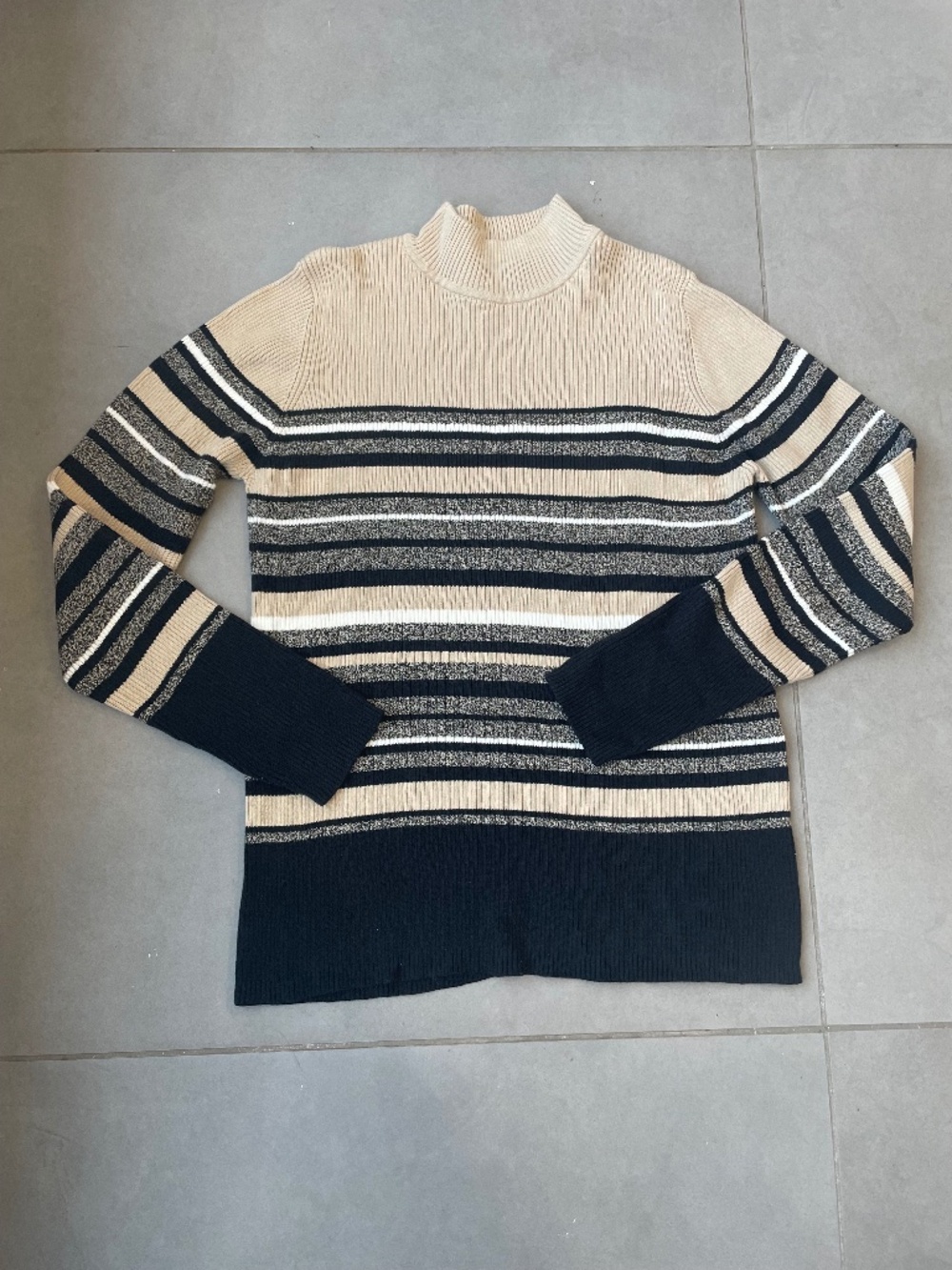 Karen Scott Turtleneck Knit Sweater Stripes Size M Women’s